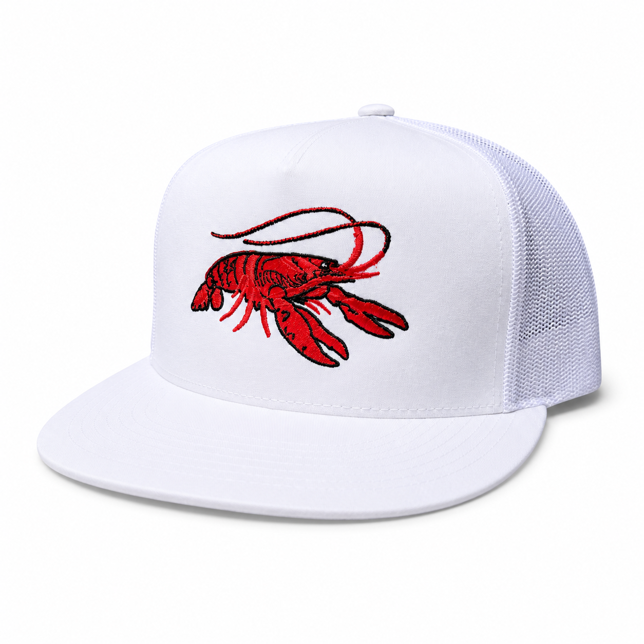 Crawfish Embroidery Snapback Trucker Hat