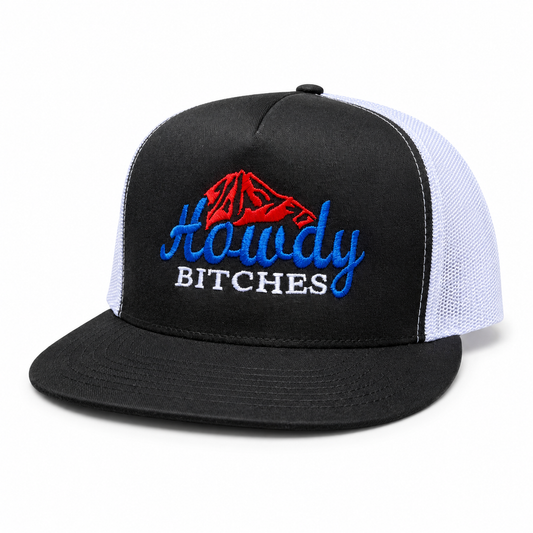 Howdy Embroidery Snapback Trucker Hat Unisex