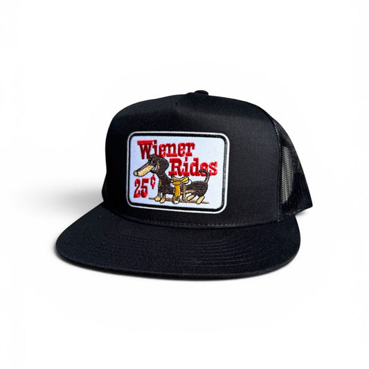 Wiener Rides Vintage Patch Snapback Trucker Hat Unisex